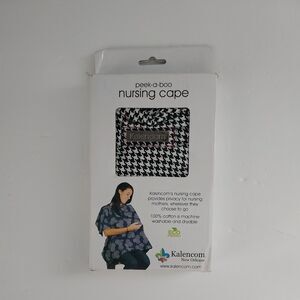 Kalencom Peek-A-Boo Nursing Cape & storage pouch - Cotton - Black & White - NEW